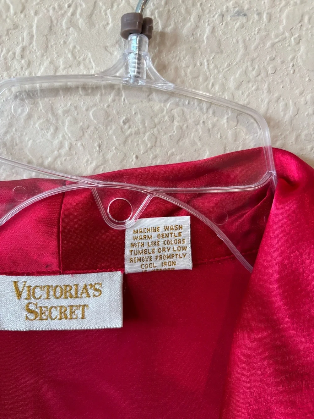 Victoria's Secret Vintage Gold Label Red Satin Pajama Set S